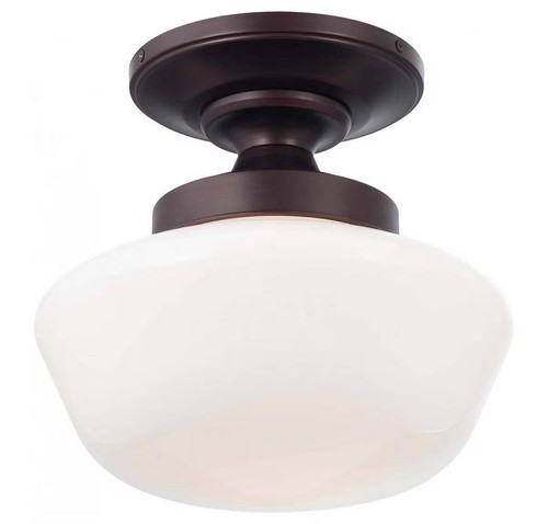 Minka Lavery 2255-576 Minka Schoolhouse 1-Light Semi-Flush in Brushed Bronze