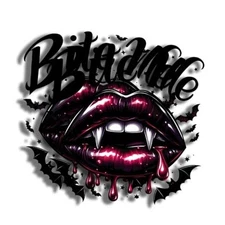 Bite Me Witchy Vampire Bloody Kisses Stickers - Halloween Horror Spooky Vibes  