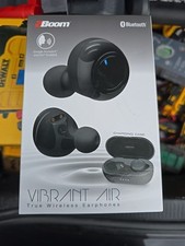 2Boom Vibrant Air True Wireless Earphones Bluetooth - 32.8ft Black Brand New  