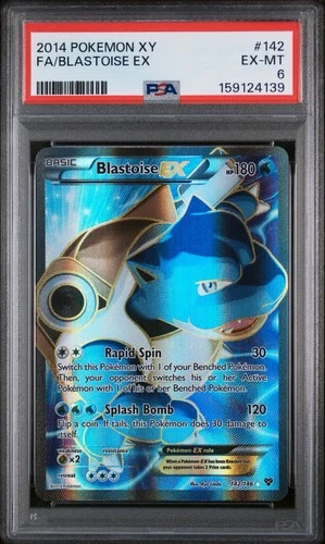 Blastoise EX Full Art Pokemon Card 142/146 XY Base Set PSA 6