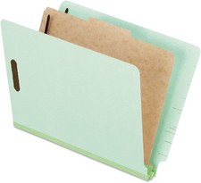 Pressboard End-Tab Classification Folders, Letter Size, 1 Divider, 1.75"