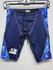 Speedo Jammer Competition Swim Suit, TYR, Mens Size 28 Small Blue