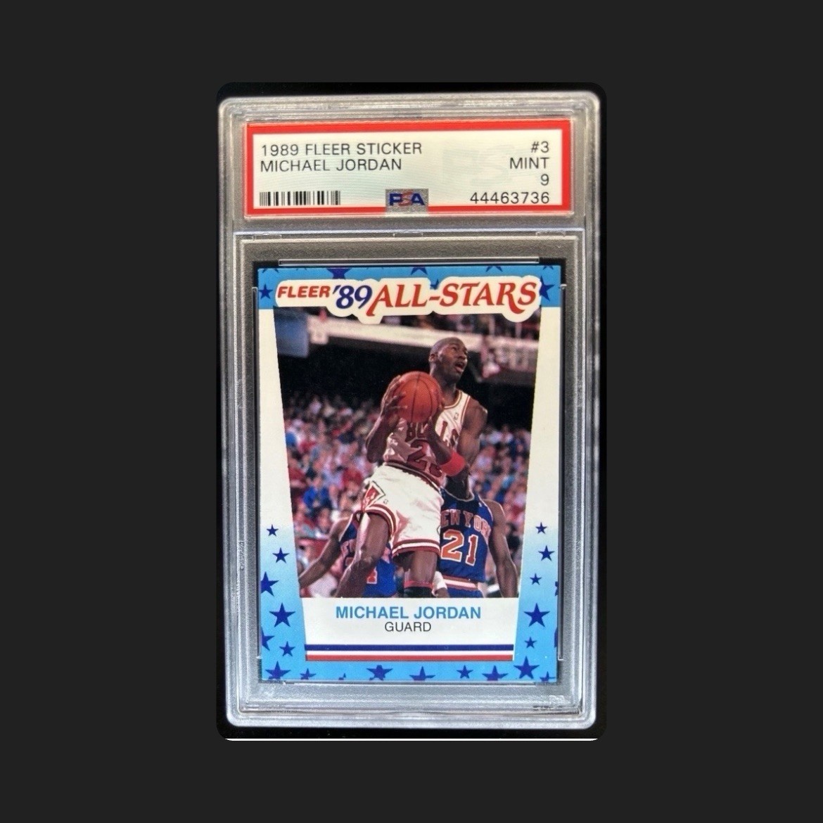 1989 Fleer Sticker #3 Michael Jordan PSA 9 Bulls HOF NBA Basketball Mint Vintage