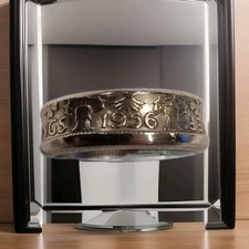 British Two Shilling Coin Ring Size U