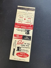 Vintage Matchbook “Sherkow Men’s Formal Wear”