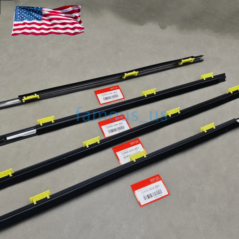 4× Weatherstrip Window Seal Belt Fits Fits For Honda CR-V CRV 02-06 USA Foto 4 de 4