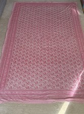 Williams Sonoma Spring Paisley Tablecloth Red Pink Floral Cottage 70"x108" VTG