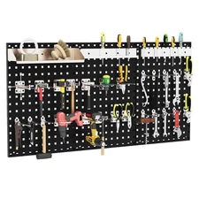3 Pcs Pegboard Wall Organizer with 25 Hooks Drill Bit Holder Screwdriver Holder