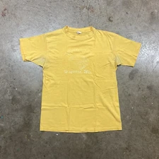 Vintage 80s Moose Lake Wisconsin Yellow Faded Fish T shirt | L