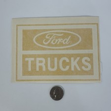 Vintage Ford Trucks Vinyl Decal Quality Logo Sticker Yellow 4.5 X 6.25 Nos