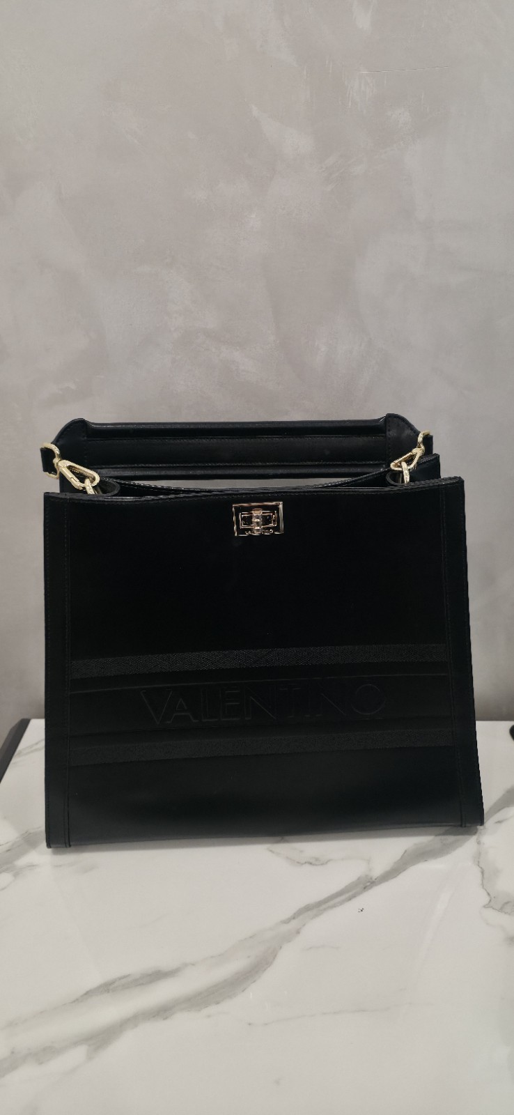 Mario Valentino Black Leather Satchel Handbag thumbnail 2