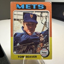 🔥1975 Topps - Tom Seaver #370 New York Mets ⚾️ HOF VINTAGE VG!