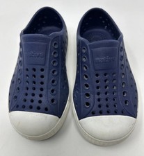 Native Jefferson Size C8 Little Kids Navy Blue White Slip On Water Shoes