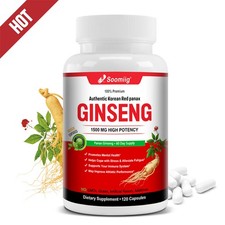 Korean Red Ginseng 1500mg 120 Capsules Non Gmo Gluten Free Enhance Performance