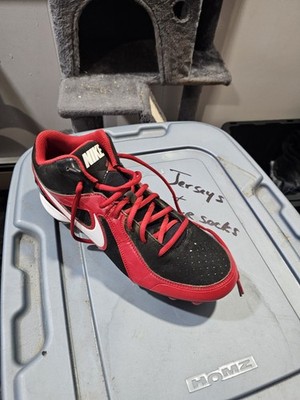 Nike MVP Strike Low Metal Baseball Cleats Red Black 535841-016 Mens Size 11