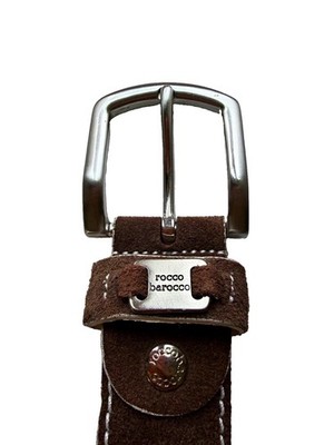 Rocco Barocco Men s Brown Wide Solid Belt Size EU120, 46-48 Adjustable Buckle
