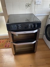 Belling FSE60DO 60cm Stainless Steel Electric Double Oven Ceramic Hob Cooker