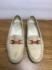 Vintage Salvatore Ferragamo Loafer Preppy Core Shoes Tan Beige Womens Size 7.5 B