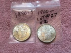 MORGAN SILVER DOLLAR COINS.  LOT OF 2  BEAUTIFUL AU./UNC.  PRE. 1921 LOT # 27