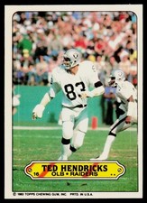 Ted Hendricks, 1983 Topps, #16, Los Angeles Raiders,