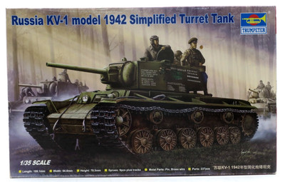 Trumpeter 1/35 Russia KV-1 Model 1942 Simplified Turret Tank Model Kit #00358