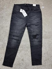 Zara Black Distressed Skinny Jeans Size UK 36 New with Tags.