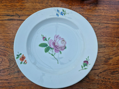 alte Meissen Teller Rosen Dekor antik sehr alter Schwerter Stempel