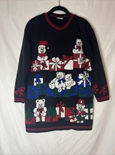 Ugly Christmas Sweater Xmas Size Large Vintage Bear