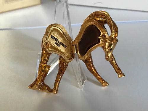 ESTEE LAUDER 2002 SOLID PERFUME COMPACT GILDED GIRAFFE MIBB FULL YOUTH DEW - Picture 5 of 7