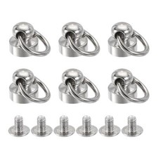 8x8mm Tirette Anneau Rivets Goujons Rond Tête pour Bricolage Laiton Argenté 6pcs