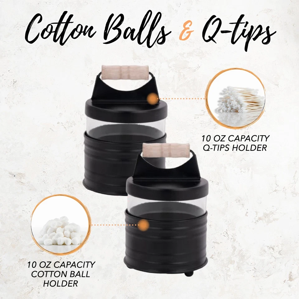 Juego de tarros boticarios de vidrio y baño de granja negro Autumn Alley - 2 piezas Foto 2 de 4