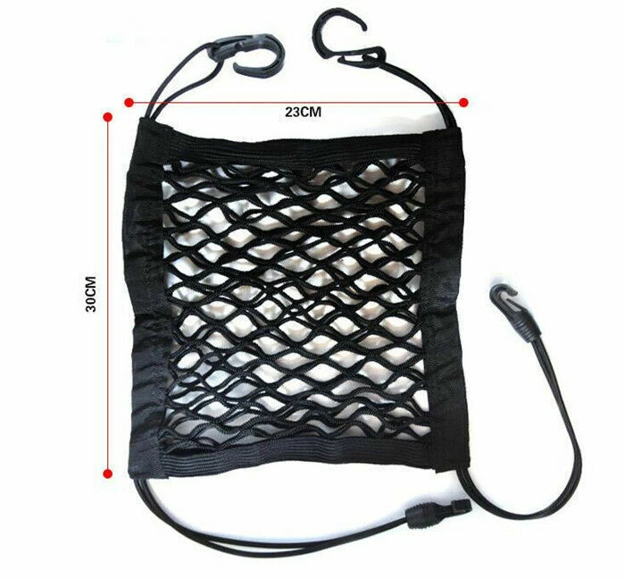 Malla/organizador de almacenamiento de carga para asiento de coche de 2 capas bolsa de red elástica aislamiento para mascotas perros Foto 2 de 4