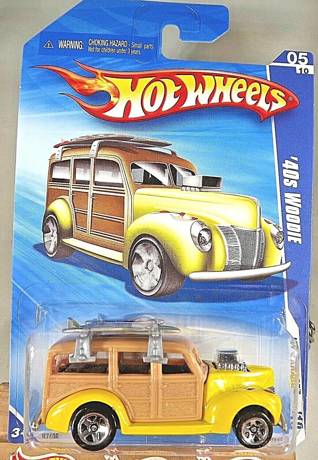 2010 Hot Wheels #73 HW Garage 5/10 '40s WOODIE Yellow-Tan Variation w/Chrome 5Sp