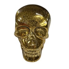 Celebrate It Halloween Skull Decor Decoration Gold Finish Spooky 6"