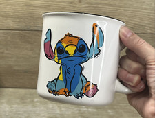DISNEY Stitch Ohana Coffee Mug Lilo Stitch White/Rainbow 20oz Ceramic Cup UC