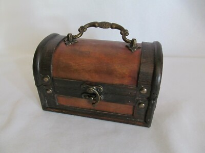 Mini Treasure Chest Small Trunk Box Vintage Style Jewelry Watch Storage!!