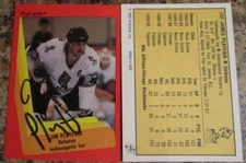 1990-91 PRO CARDS # 398 JIM PLAYFAIR INDIANAPOLIS ICE SIGNED PLAYER CARD (A)