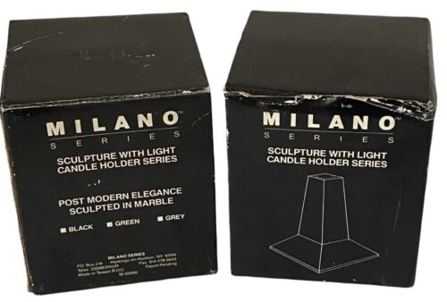 TWO (2) Milano Series Marble Taper Candle Holders, Green - New Old Stock - Picture 6 of 7