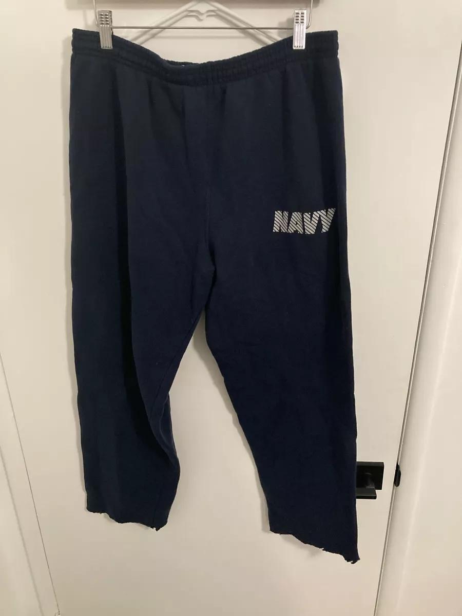 Authentic U.S. Navy Logo Sweatpants, Navy, Size Large
