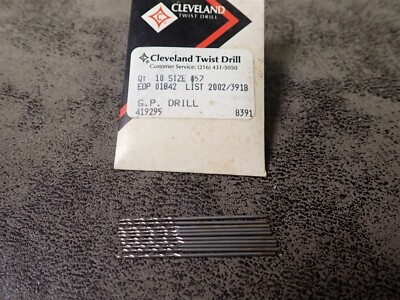 NEW Cleveland 01842 Straight Shank #57 Jobber Length Drill Bit 10 Pack (BN410)