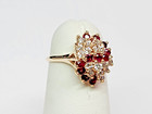 STUNNER 13.7ky Gold 1.01 ctw. Natural Ruby and Diamond Cluster Ring Sz 6.25 — photo 5