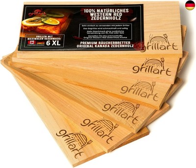 6 Pack XL Grillbretter - Zedernholzbrett zum Grillen - Räucherbretter aus 