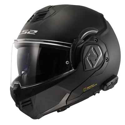 LS2 Advant Cardo Modular Motorcycle Helmet Solid Matte Black Large
