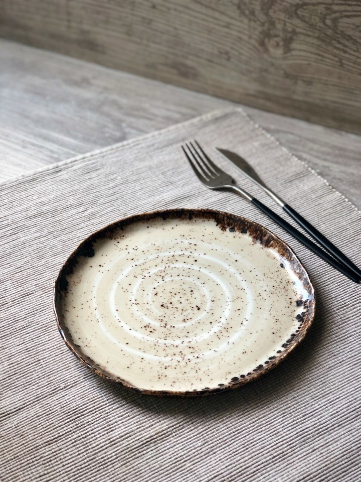 Rustic Ceramic Dinnerware Set Stoneware Dinner Cereal Pasta Salad Plate ...