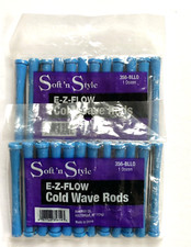 Soft 'n Style E-Z Flow Cold Wave Perm Rods 1 Dozen Blue 356-BLLO Lot of 2