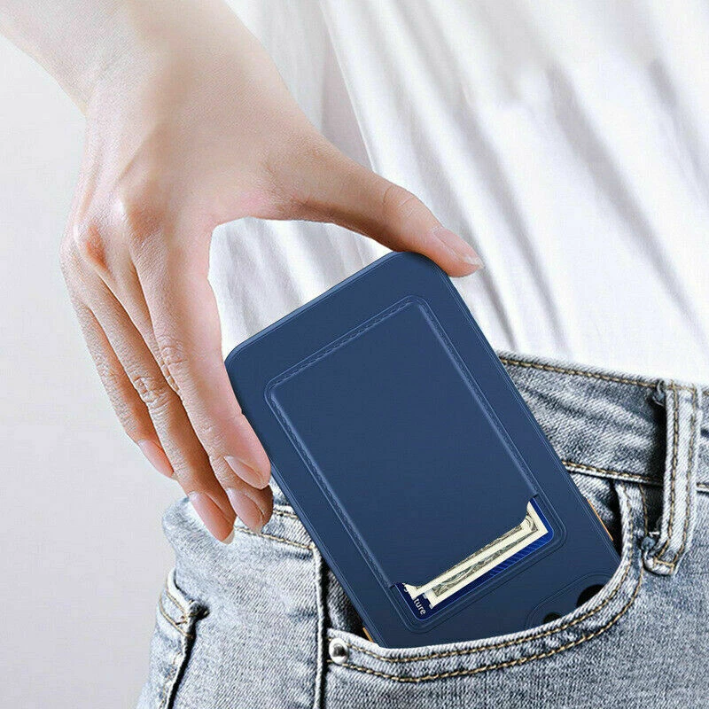 Slim Silicone Phone Case with Wallet Card Holder for iPhone 13 Pro 12 11 XR 7 8