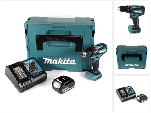 Makita Dhp 485 RM1J 18 V Schlagbohrschrauber Im Makpac + 1 X 4,0 Ah Akku + Lader-image