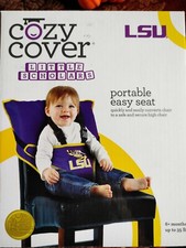 LSU Cozy Covers Portable Baby Easy Seat Highchair Convert 6 mths saftey harness