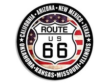4" US ROUTE 66 8 STATES SIGN CAR STICKER DECAL MADE IN USA