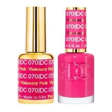 DND DC Soak Off Gel Polish + Matching Nail Lacquer - #070 Visionary Pink